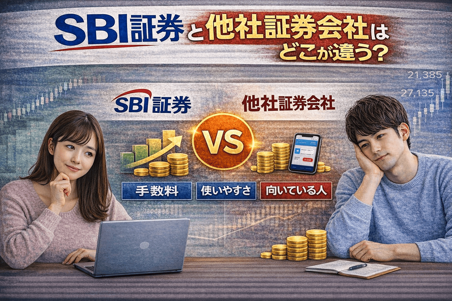 SBI証券と他社（楽天証券・マネックス証券）はどこが違う？初心者向けに徹底比較」